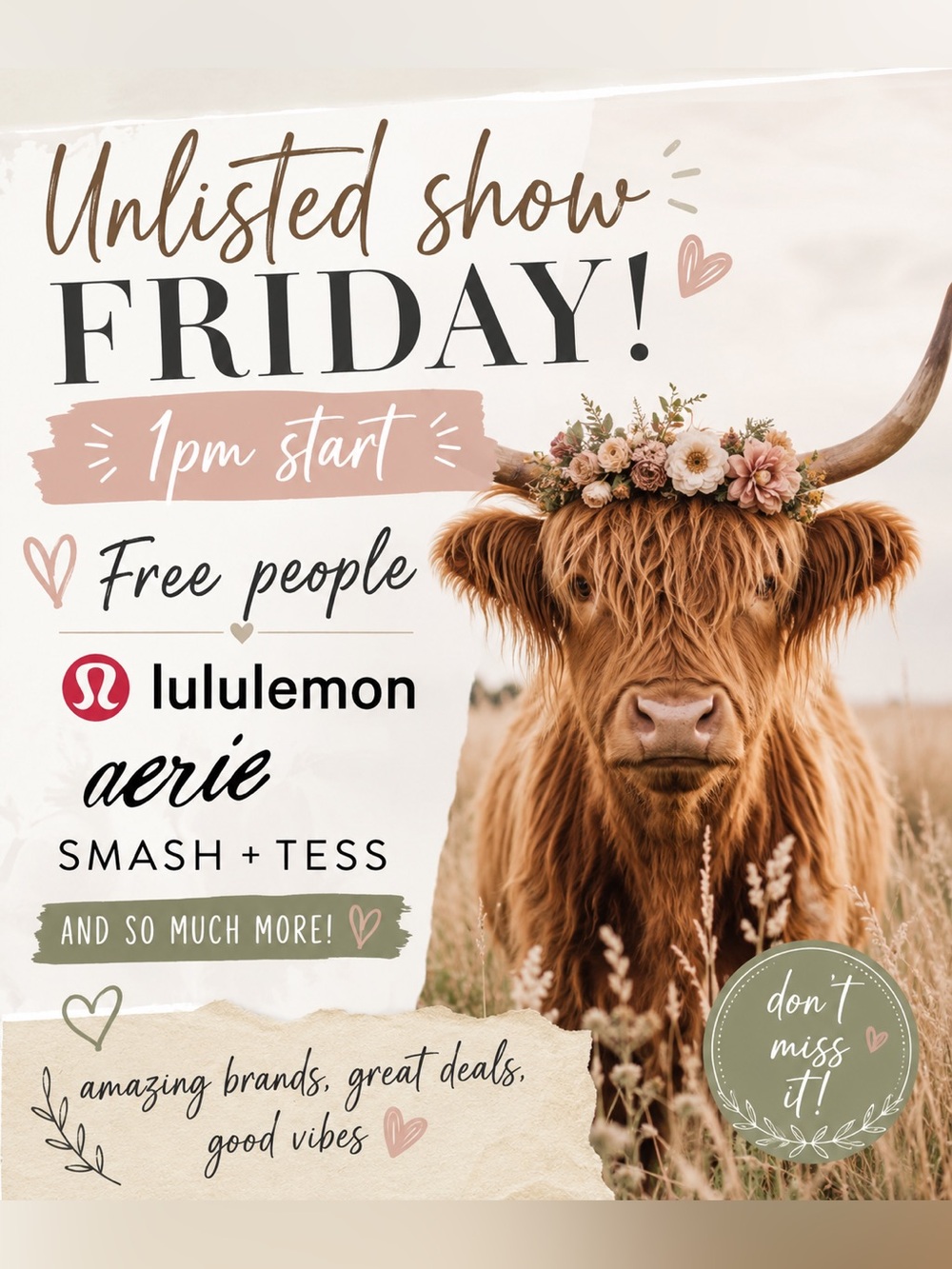 🛍️!Like this to be notified of upcoming shows!